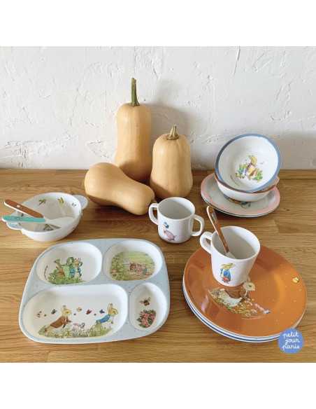 Coffret Repas Enfant 5 Pièces Pierre Lapin Rose Petit Jour Paris - 4