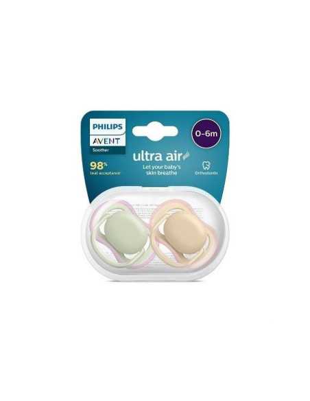 Sucettes Avent Ultra Air 0-6 mois Bleu jaune