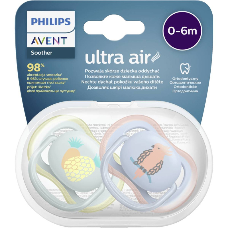 Sucettes Avent Ultra Air 0-6 mois Ananas Cerise