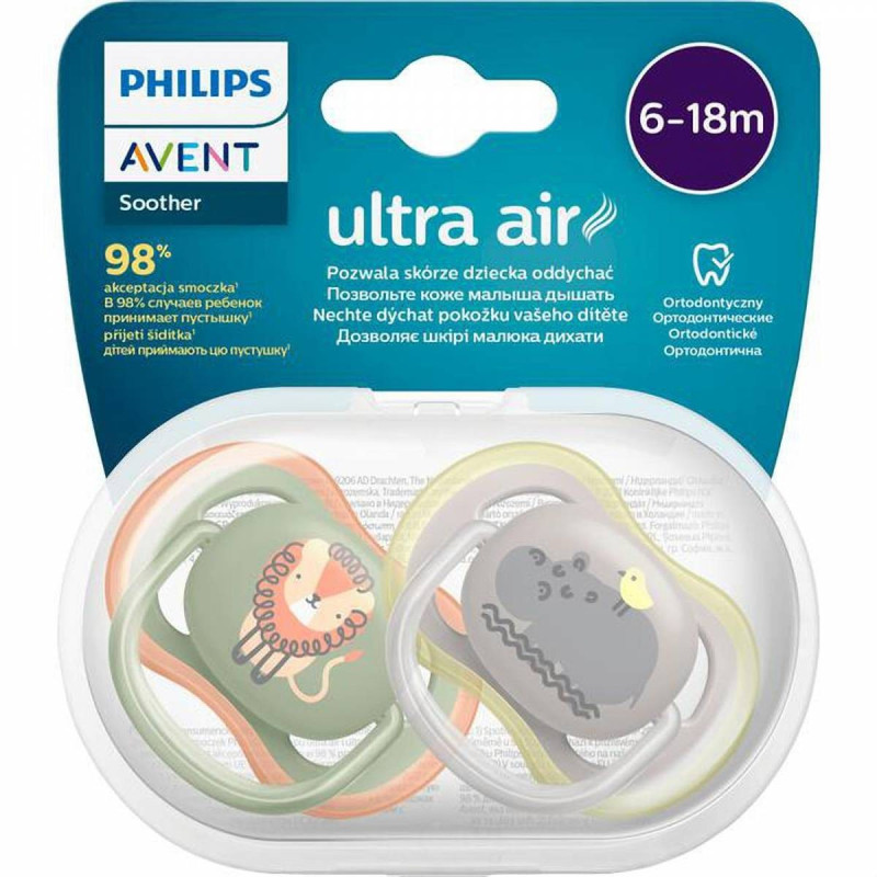 Sucettes Philips Avent Ultra Air 6-18 mois Lion Ours Philips Avent - 2