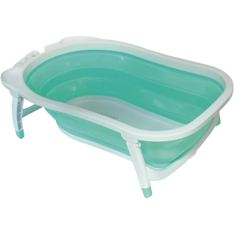 Babysun Baignoire Bébé, Pliable Ultra Compacte Turquoise  - 4