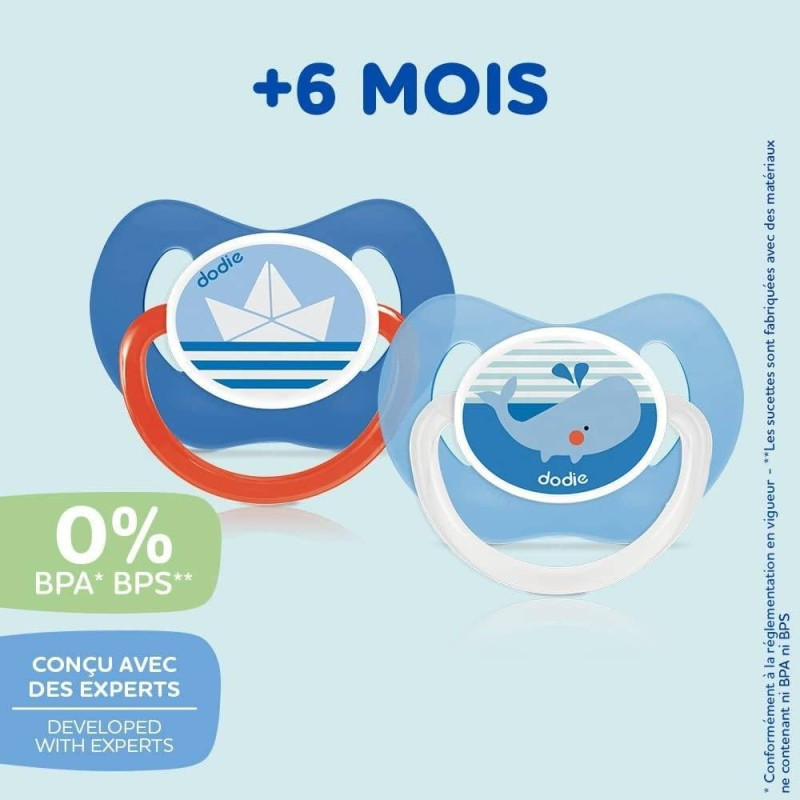 Sucette Dodie Physiologique Bateau et Baleine 6 mois+ x 2 Dodie - 2