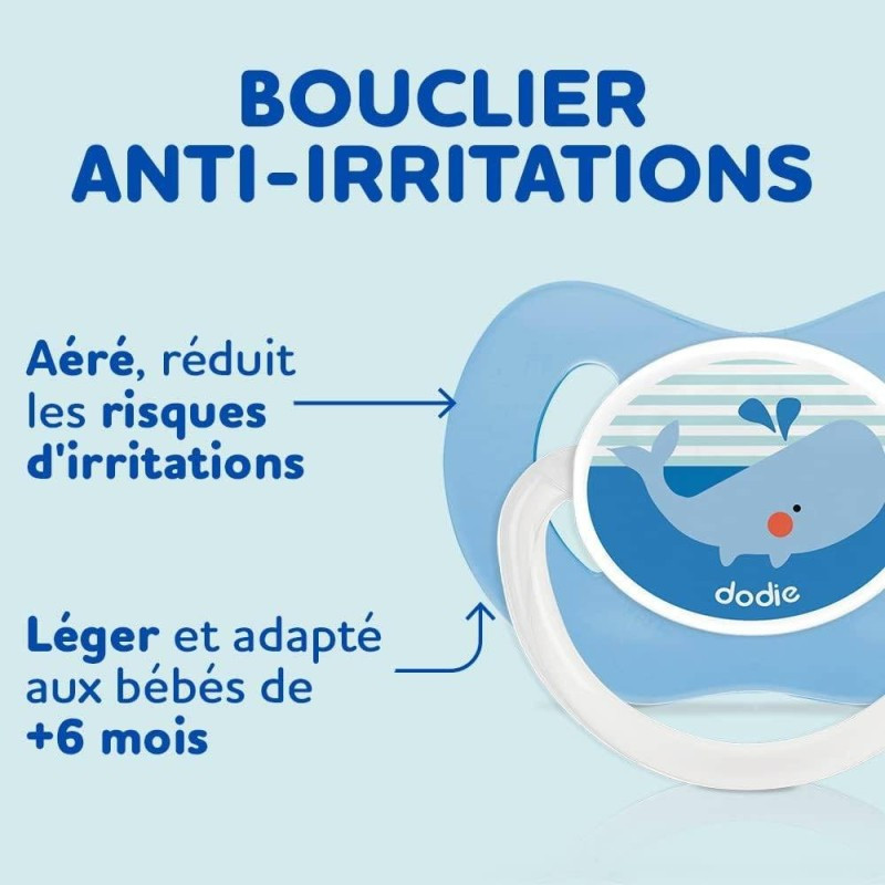 Sucette Dodie Physiologique Bateau et Baleine 6 mois+ x 2 Dodie - 4