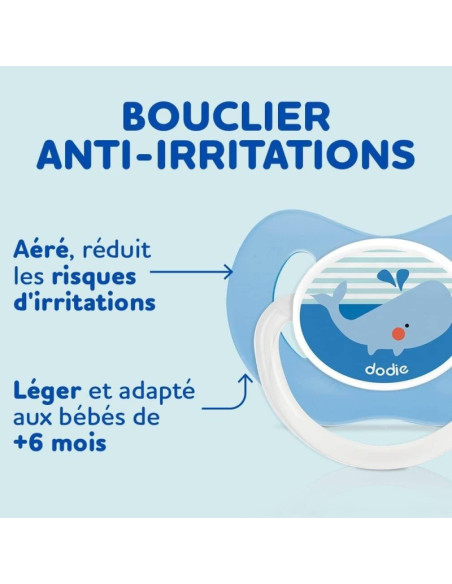 Sucette Dodie Physiologique Bateau et Baleine 6 mois+ x 2 Dodie - 4