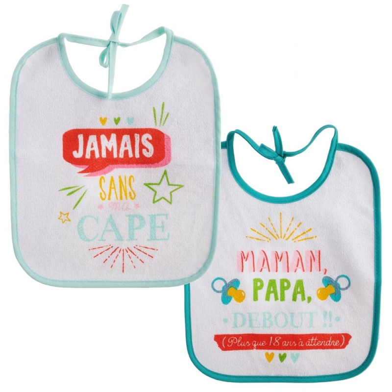 Tom & Zoé -  Lot de 2 bavoirs bébé Tissu Tom & Zoé - 1 2