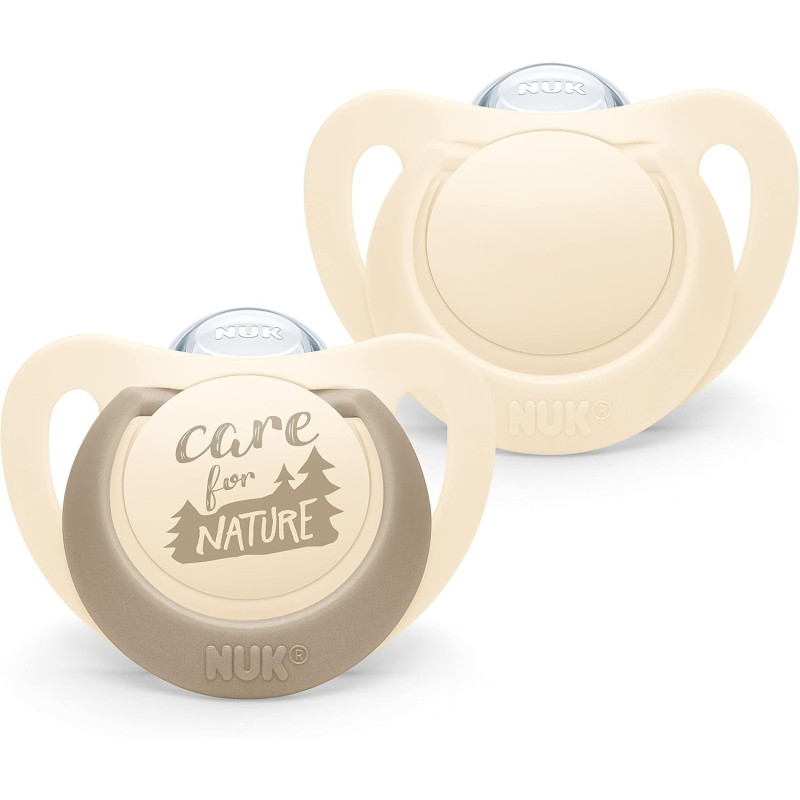 NUK For nature Sucettes silicone beige 18-36 mois