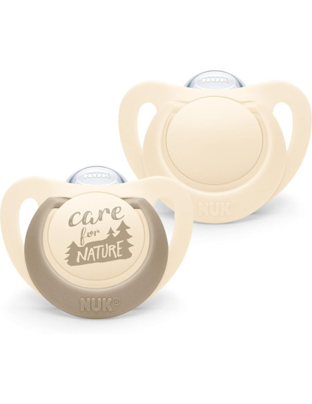 NUK For nature Sucettes silicone beige 18-36 mois