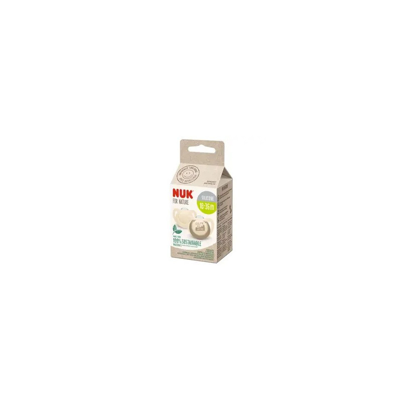 NUK For nature Sucettes silicone beige 18-36 mois