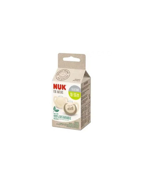 NUK For nature Sucettes silicone beige 18-36 mois
