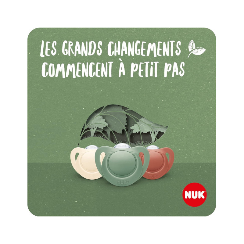 NUK For nature Sucettes silicone beige 18-36 mois