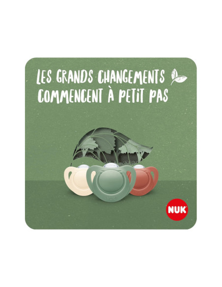 NUK For nature Sucettes silicone beige 18-36 mois