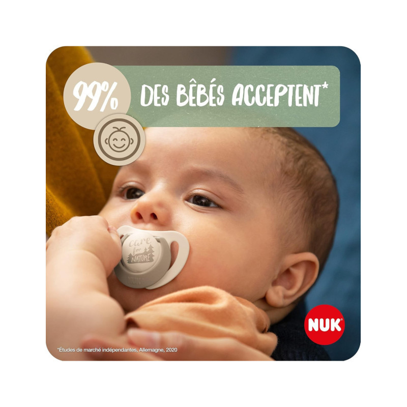 NUK For nature Sucettes silicone beige 18-36 mois