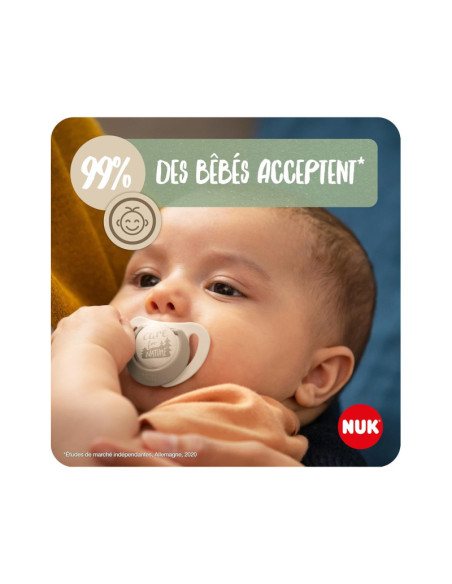 NUK For nature Sucettes silicone beige 18-36 mois