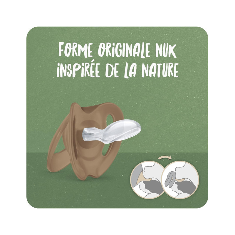 NUK For nature Sucettes silicone beige 18-36 mois