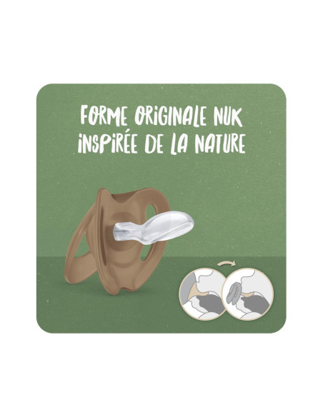 NUK For nature Sucettes silicone beige 18-36 mois