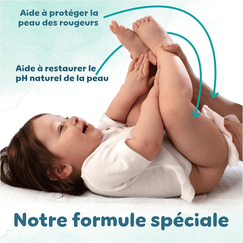 Pampers Harmonie Aqua, 720 Lingettes pour Bébé (15x48), Sans Platisque, Certifié OEKO-TEX, Protection De La Peau Délicate Avec P