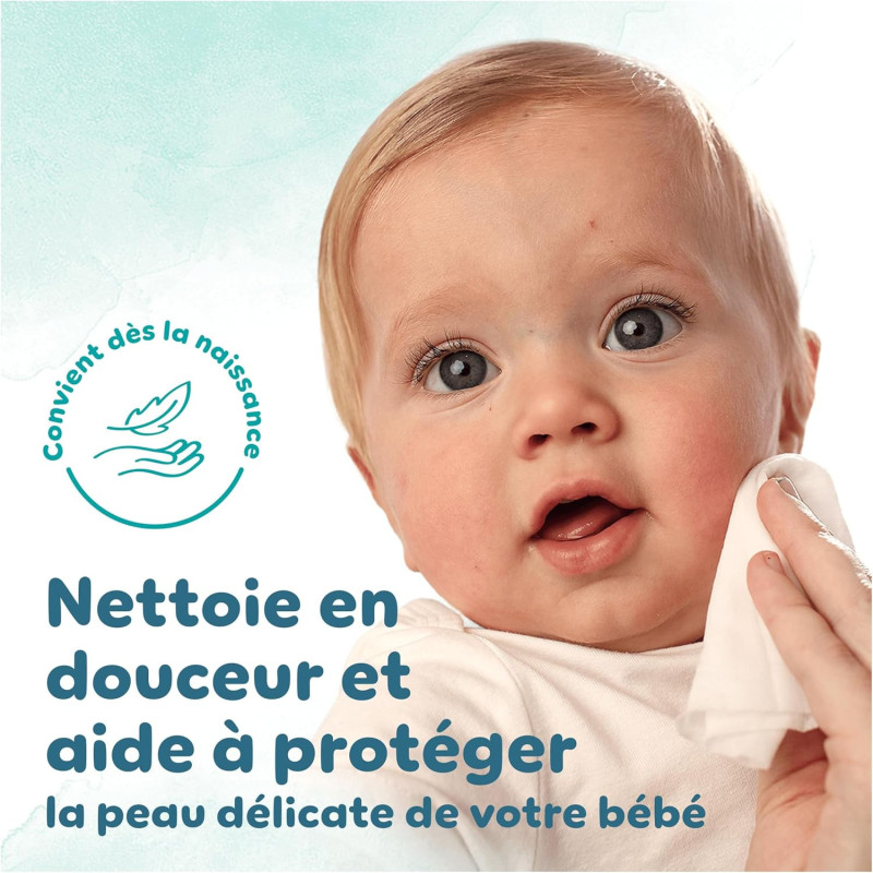 Pampers Harmonie Aqua, 720 Lingettes pour Bébé (15x48), Sans Platisque, Certifié OEKO-TEX, Protection De La Peau Délicate Avec P