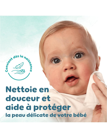 Pampers Harmonie Aqua, 720 Lingettes pour Bébé (15x48), Sans Platisque, Certifié OEKO-TEX, Protection De La Peau Délicate Avec P