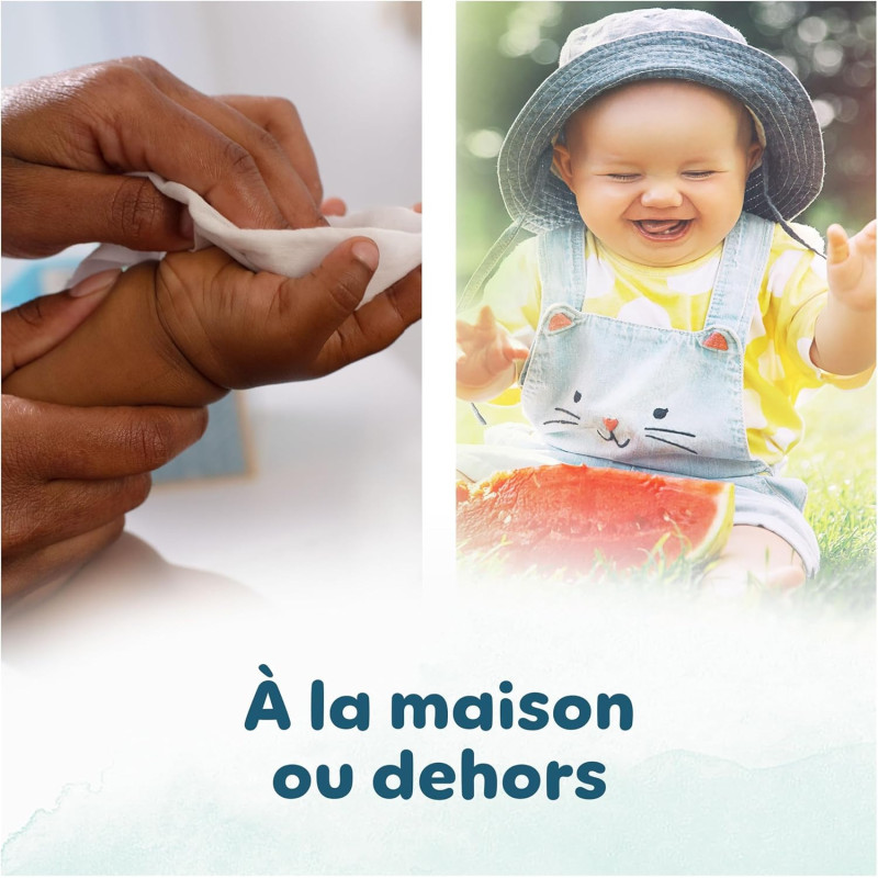 Pampers Harmonie Aqua, 720 Lingettes pour Bébé (15x48), Sans Platisque, Certifié OEKO-TEX, Protection De La Peau Délicate Avec P