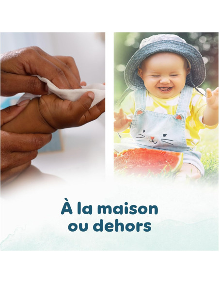 Pampers Harmonie Aqua, 720 Lingettes pour Bébé (15x48), Sans Platisque, Certifié OEKO-TEX, Protection De La Peau Délicate Avec P