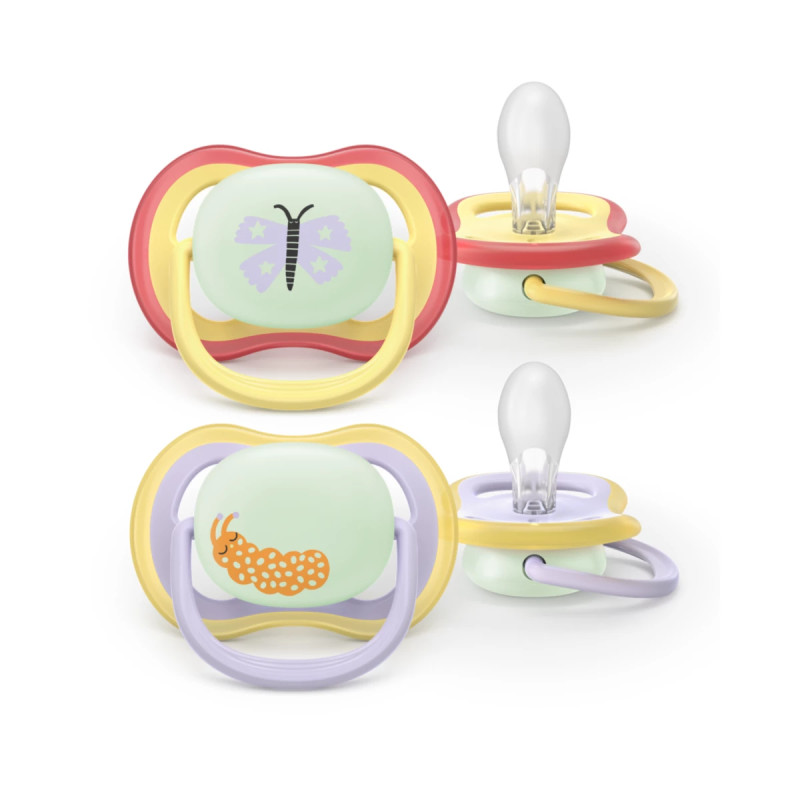 Philips Avent Sucette Nuit Ultra Air 0-6 mois Papillon/Chenille