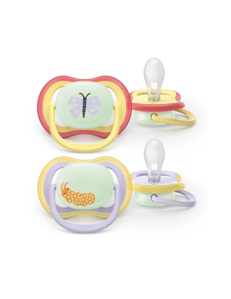 Philips Avent Sucette Nuit Ultra Air 0-6 mois Papillon/Chenille