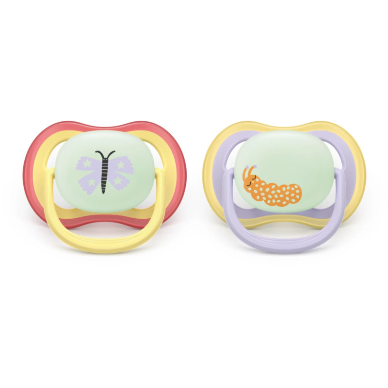Philips Avent Sucette Nuit Ultra Air 0-6 mois Papillon/Chenille