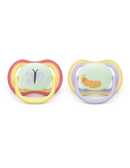 Philips Avent Sucette Nuit Ultra Air 0-6 mois Papillon/Chenille