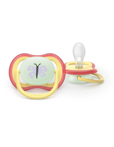 Philips Avent Sucette Nuit Ultra Air 0-6 mois Papillon/Chenille