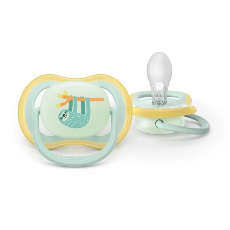 Philips Avent Sucette Nuit Ultra Air 0-6 mois Paresseux/Tigre