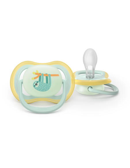 Philips Avent Sucette Nuit Ultra Air 0-6 mois Paresseux/Tigre
