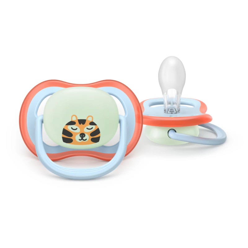 Philips Avent Sucette Nuit Ultra Air 0-6 mois Paresseux/Tigre