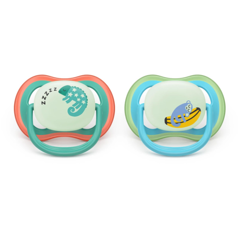 Philips Avent Sucette Nuit Ultra Air 6-18 mois Caméléon/Singe 2