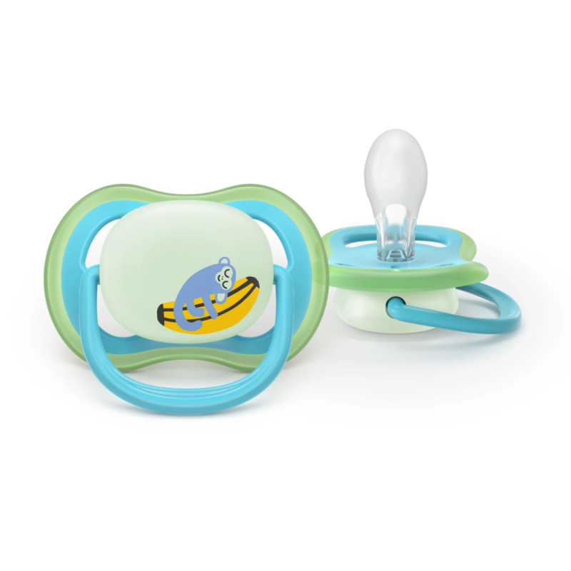 Philips Avent Sucette Nuit Ultra Air 6-18 mois Caméléon/Singe