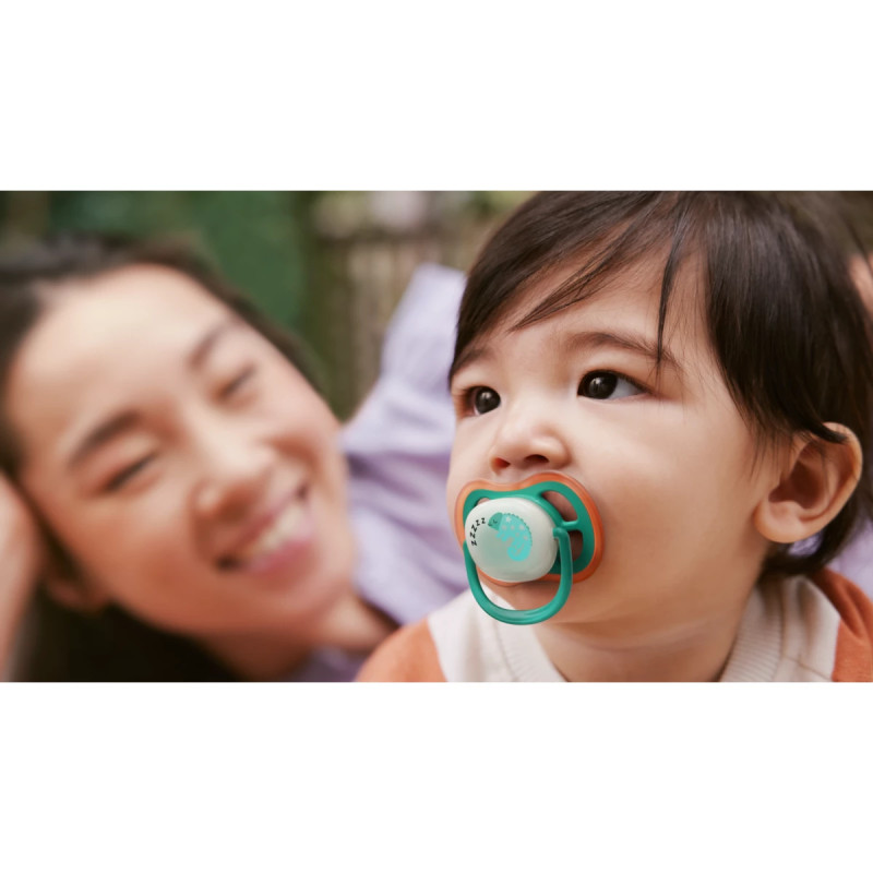 Philips Avent Sucette Nuit Ultra Air 6-18 mois Caméléon/Singe