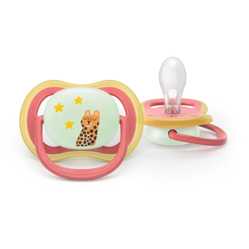 Philips Avent Sucette Nuit Ultra Air 18 mois+ Toucan/Guépard SCF376/33