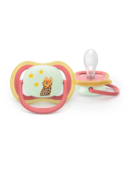 Philips Avent Sucette Nuit Ultra Air 18 mois+ Toucan/Guépard SCF376/33