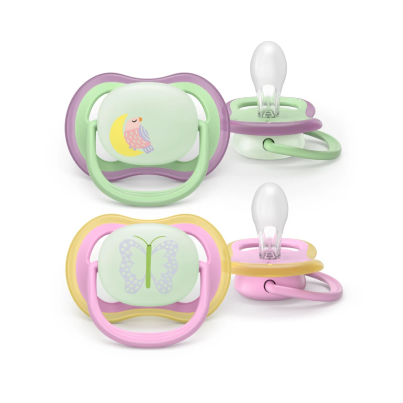 Philips Avent Sucette Nuit Ultra Air 6-18 mois Hibou/Papillon