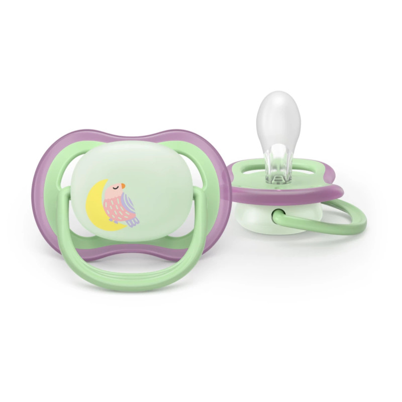 Philips Avent Sucette Nuit Ultra Air 6-18 mois Hibou/Papillon