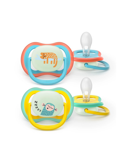 Philips Avent Sucette Nuit Ultra Air 18 mois+ Léopard/Paresseux
