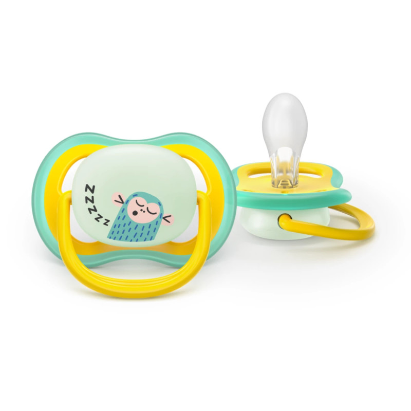 Philips Avent Sucette Nuit Ultra Air 18 mois+ Léopard/Paresseux