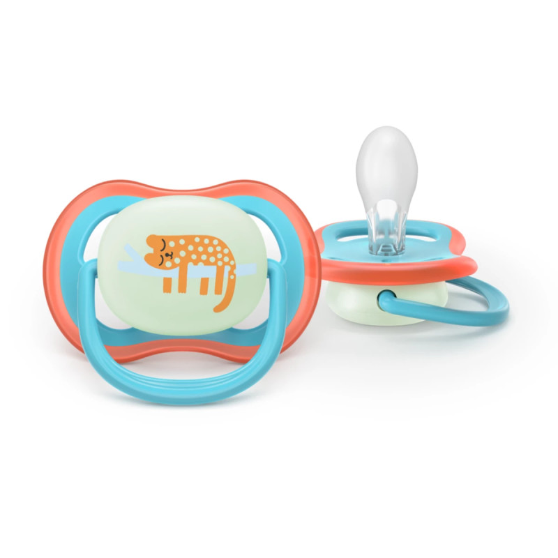 Philips Avent Sucette Nuit Ultra Air 18 mois+ Léopard/Paresseux