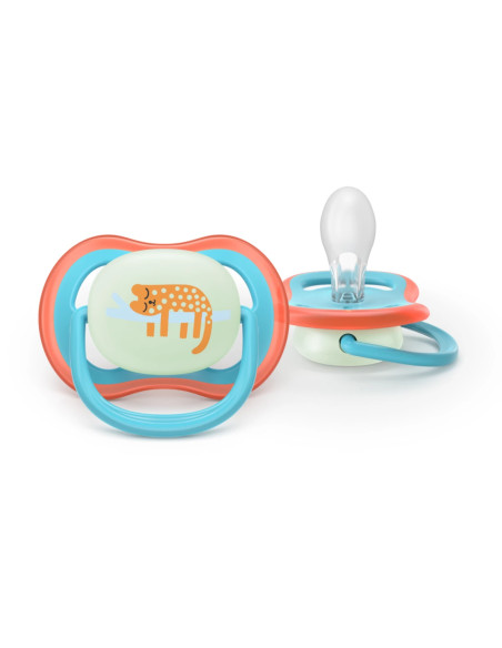 Philips Avent Sucette Nuit Ultra Air 18 mois+ Léopard/Paresseux