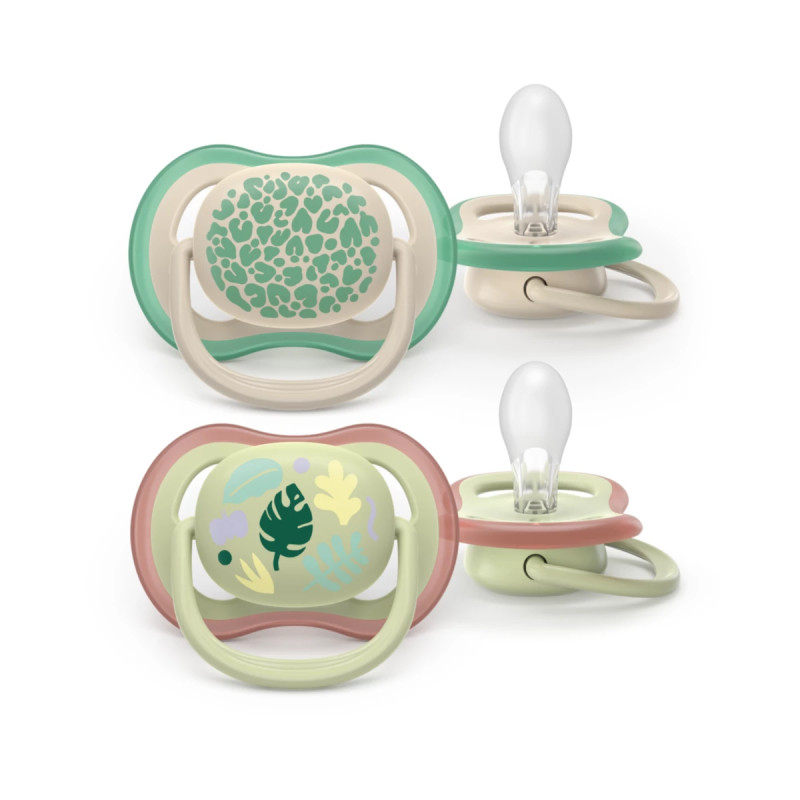 Avent Sucette Ultra Air 6-18 mois Imprimé léopard/Feuilles tropicales