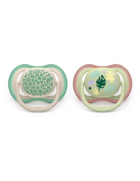 Avent Sucette Ultra Air 6-18 mois Imprimé léopard/Feuilles tropicales
